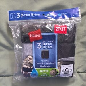 Hanes Boys Tagless Boxer Brief 3ct, Size 2T/3T